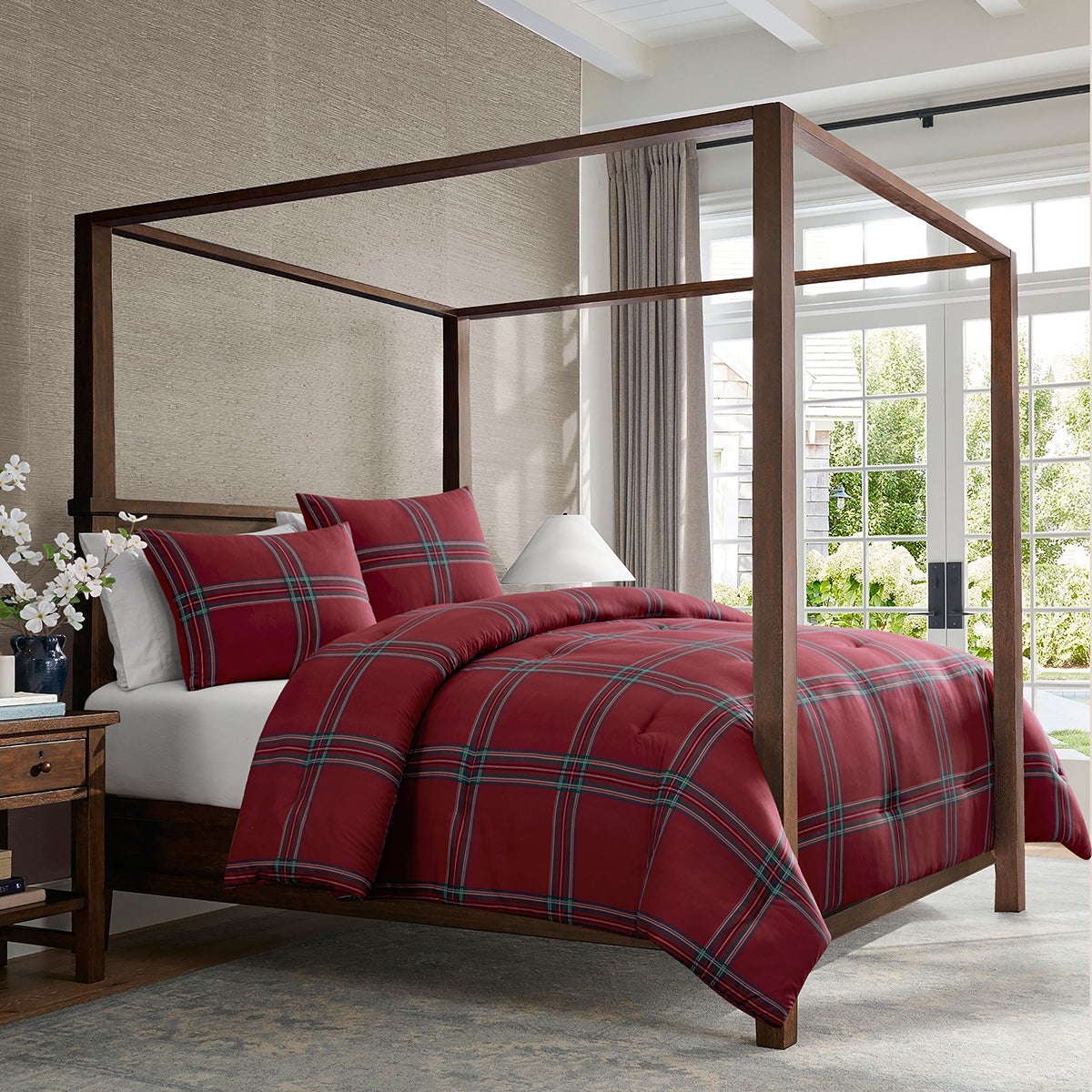 Comf_Fu/Qn Plaid Burgundy