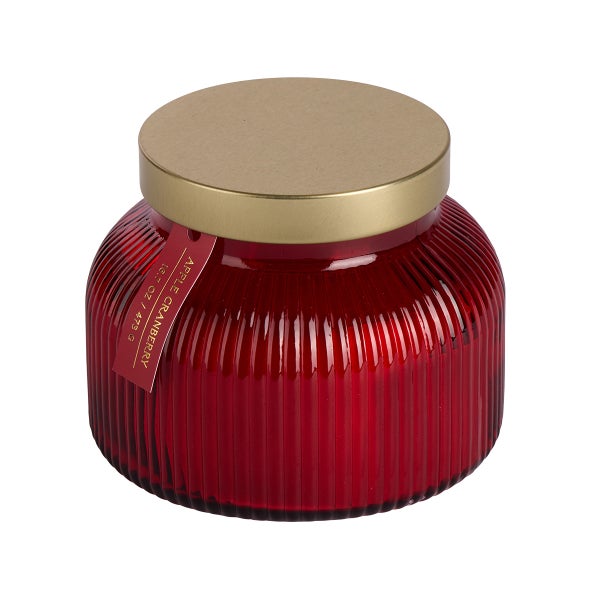Apple Cranberry 16.7oz Ribbed Jar Candle