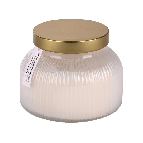 Peppermint Mocha 16.7oz Ribbed Jar Candle
