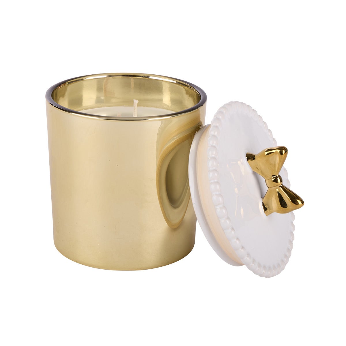 12OZ Candle Jar Bow Lid Gold