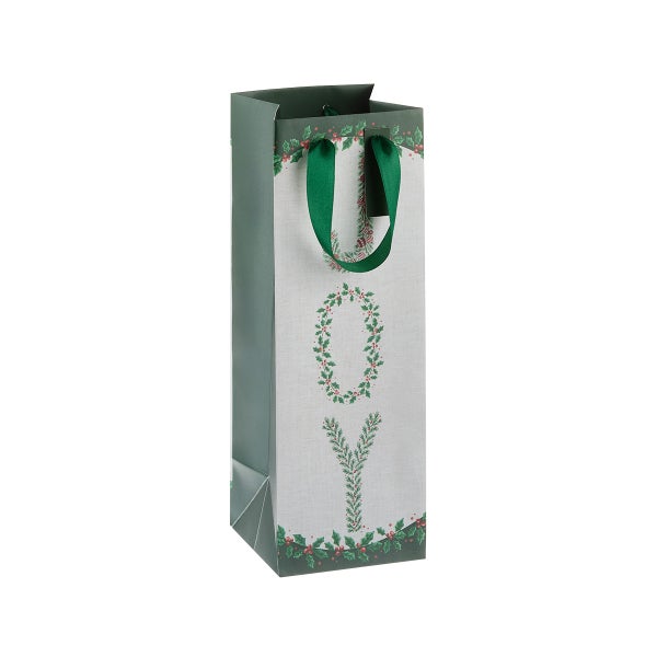 Gartner Studios Joy Wreath Bottle Gift Bag