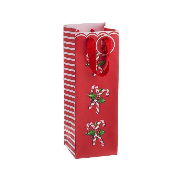 Gartner Studios Candy Canes Bottle Gift Bag