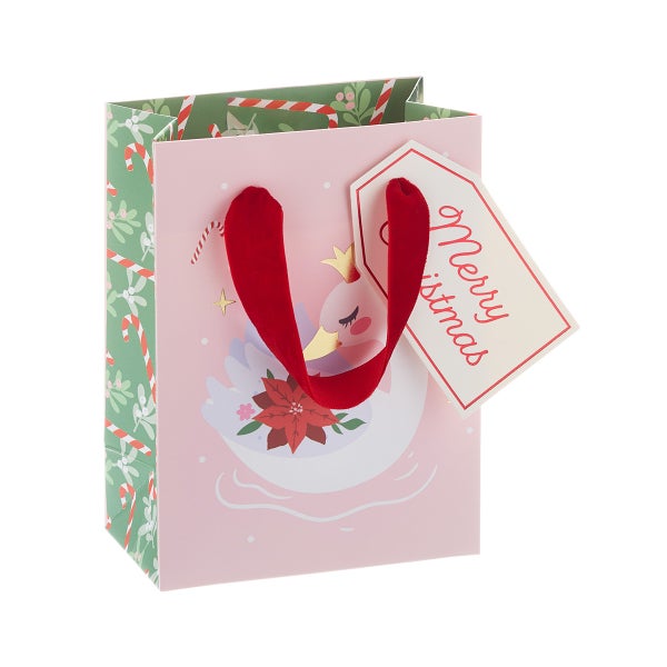 Fringe Studio Swan Princess Poinsettia Gift Bag