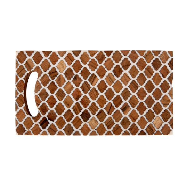 Lattice Inlay Wood Serving Board