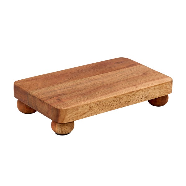 Small Acacia Wood Pedestal Riser