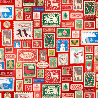 Punch Studio Postage Stamps Gift Wrap