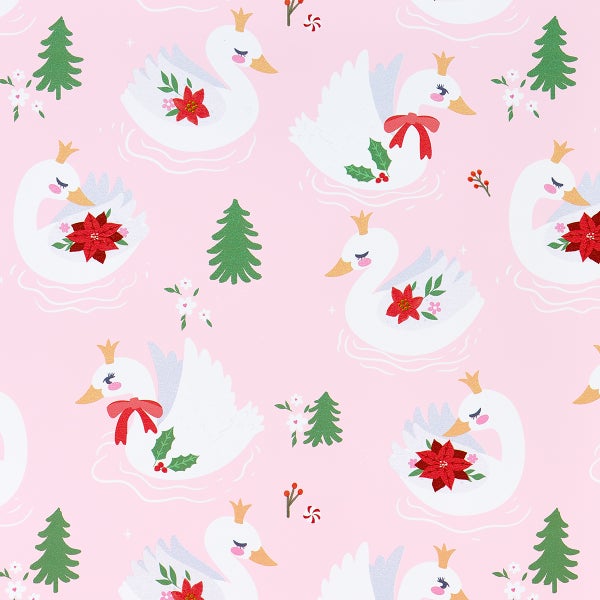 Fringe Studio Peppermint Swan Princess Gift Wrap