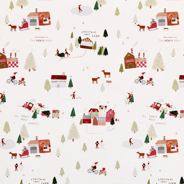 Design Design North Pole Village Gift Wrap