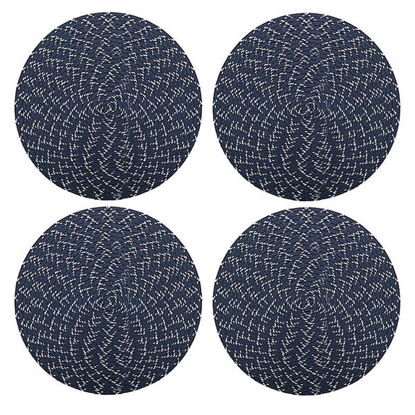 Round Navy Braided Placemats Set of 4