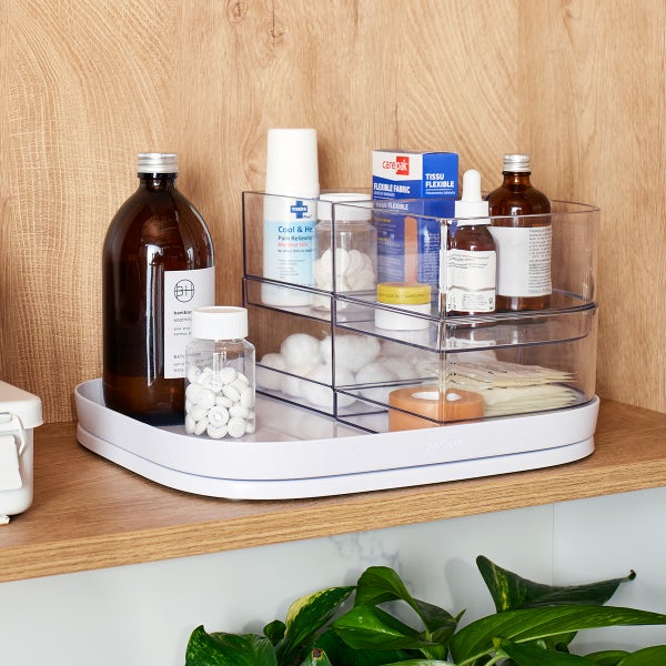 YouCopia MagicTrack Rectangular Turntable with Bins