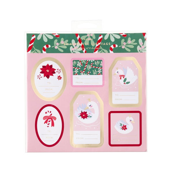 Fringe Studio Peppermint Swan Princess Gift Labels Pkg/60