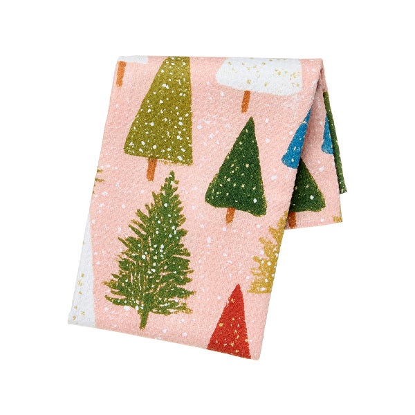Geometry Snowdrift Pines Tea Towel