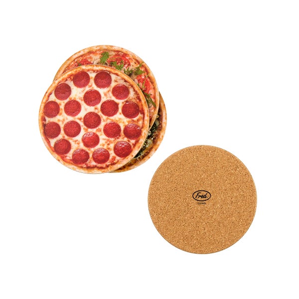 Fred Pizza Coasters Set of 4