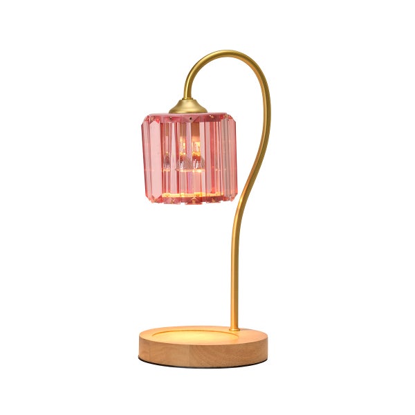 Pink Acrylic Shade Candle Warmer Lamp with Timer