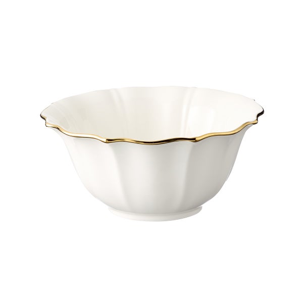 Heirloom Scalloped Metallic Rim Serving Bowl