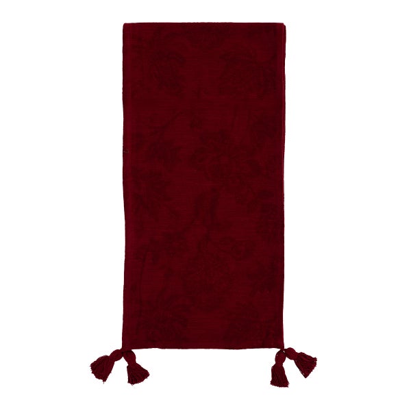 Floral Jacquard Tassel Table Runner