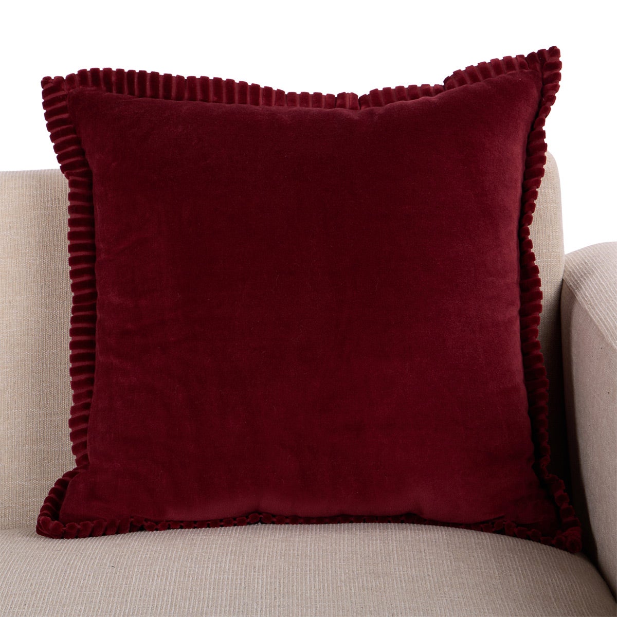 20X20 Pillow Terri Velvet Cabernet Burgundy