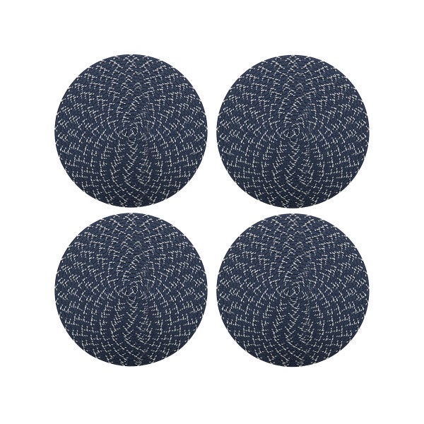 Round Navy Braided Placemats Set of 4