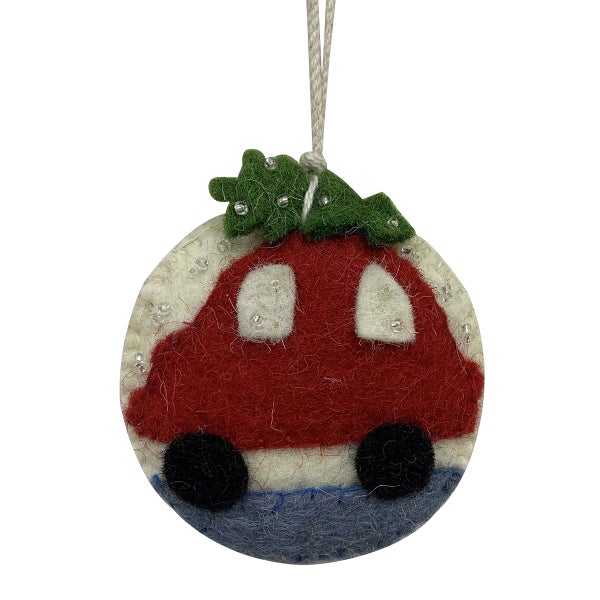 Felt Car with Tree Tie-On