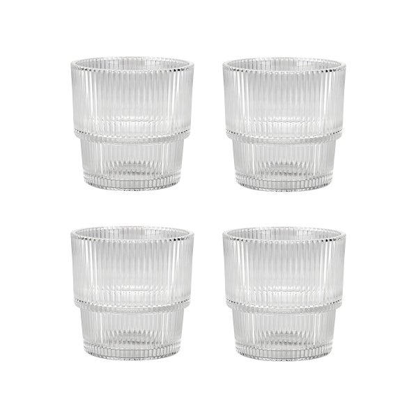 Capri Ribbed Short Tumbler Set of 4