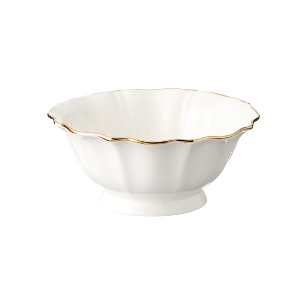 Heirloom Gold Rim Scalloped Cereal Bowl