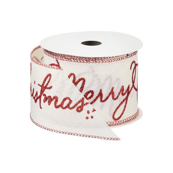 The Container Store Wired Merry Christmas Ribbon