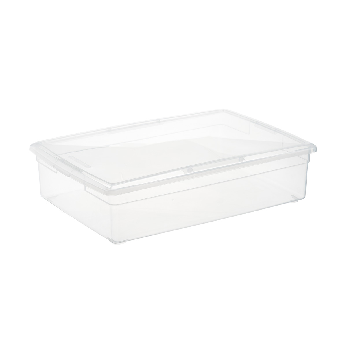 Sterilite 32 Qt Latching Storage Box, Stackable Bin With Latch Lid, Plastic  Container To Organize Clothes Underbed, Clear With White Lid, 18-pack :  Target