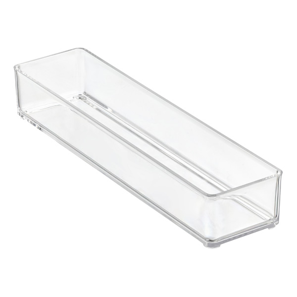 Stori Clear Plastic Drawer Organizers 12 x 6 x 2 L Set of 3