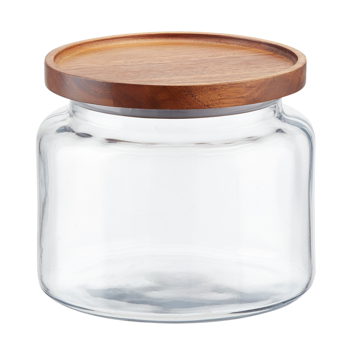 Glass container with dividers and bamboo lid