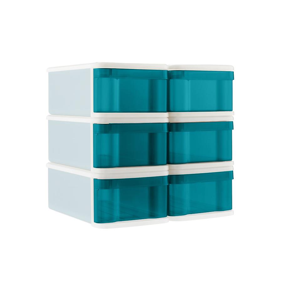 Small Tint Stackable Storage Drawer, Peacock, 15.375 x 8.75 x 5.75 – Pack  of 6 – Find Organizers That Fit
