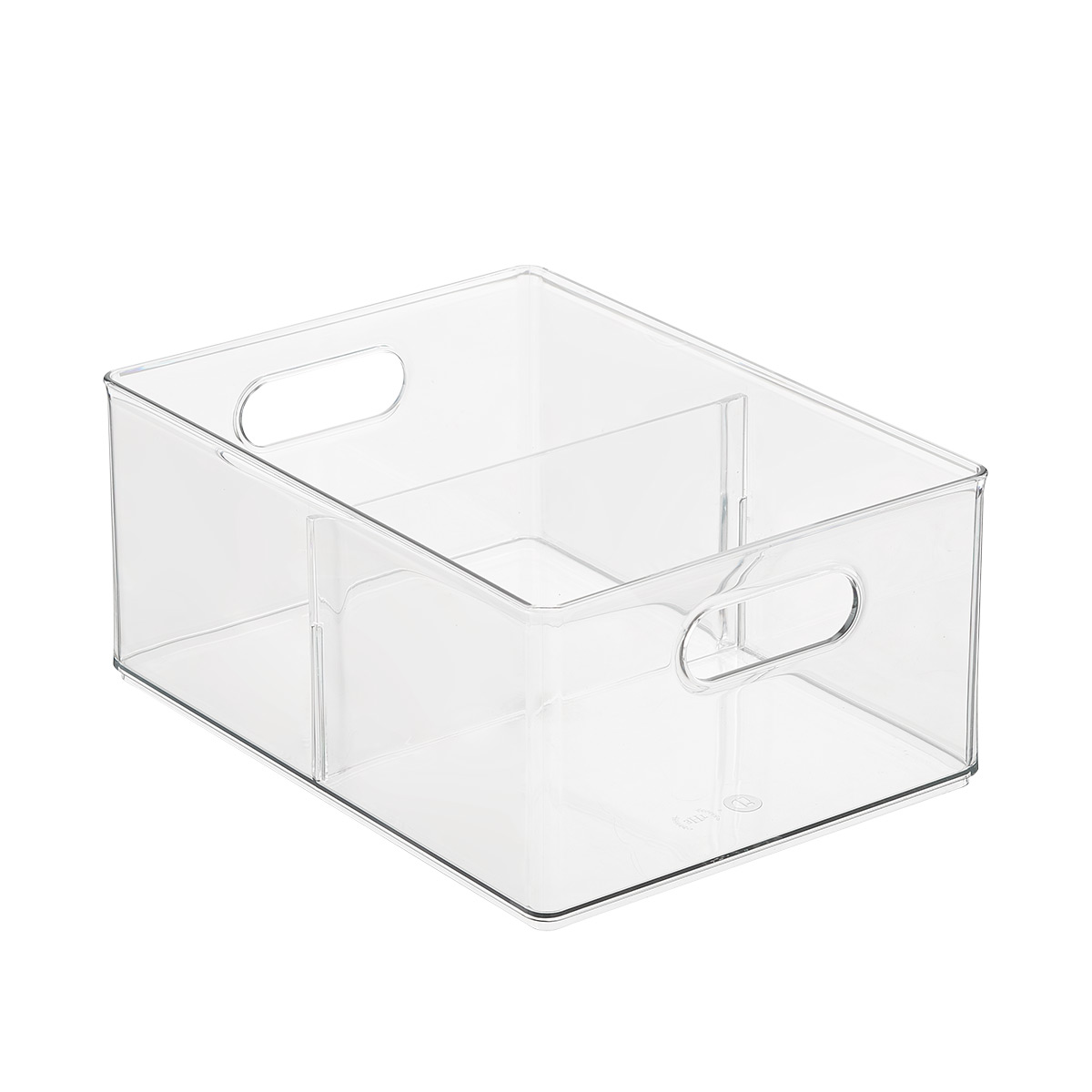 Large Plastic Storage Bin with Handles, Clear, 14.25″ x 11.5625″ x 6.