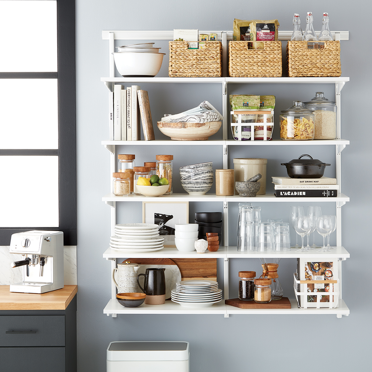 kitchen open shelves