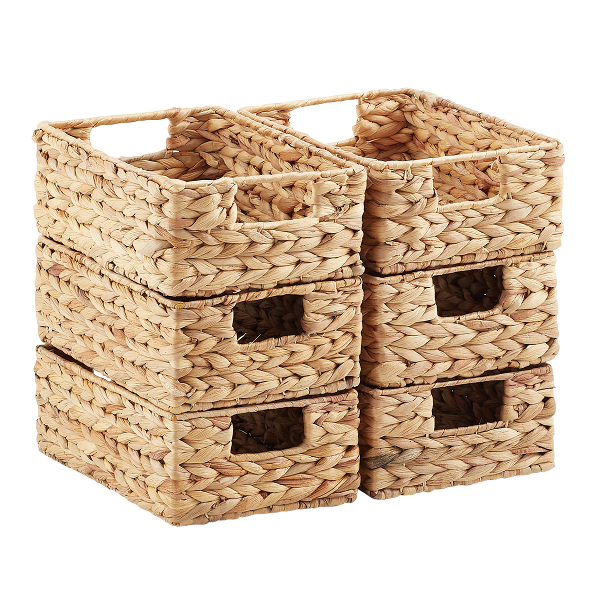 DINGTAI Seagrass Storage Baskets with Labels, 10.5x9x7.5in Wicker Storage Basket, 4 Pack Woven Storage Baskets, Pantry Baskets Organization,Vintage