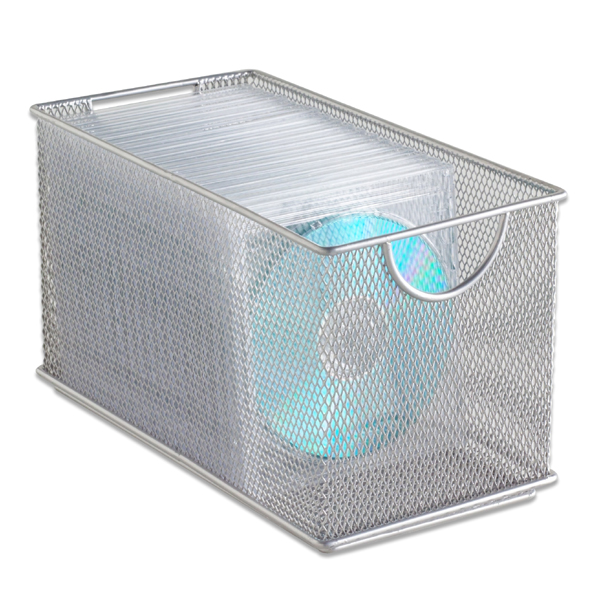 Wire Mesh Mini Organizer With Three Compartments, 6 X 5 1/4 X 5