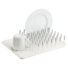 Dish Rack, 13-3/4 in L, 10-1/2 in W, 3-1/2 in H, Plastic