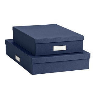 Oskar Fiberboard Label Frame Document Letter Box, 3.3 x 10.2 x 13.8 in, Dark Grey, 5PK