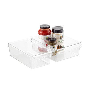 iDesign Clear Storage Bin 3.5 in. H X 8 in. W X 11.5 in. D Stackable