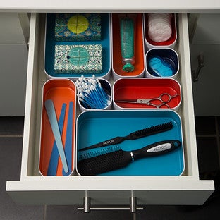 ThreeByThree Seattle® Deep Metal Drawer Organizers Assorted Set of 4