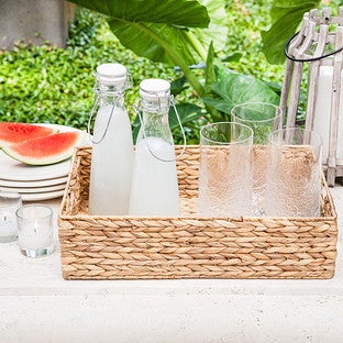 Large Water Hyacinth Tray Natural