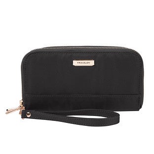 Travelon® RFID-Blocking Double Zip Wallet Black