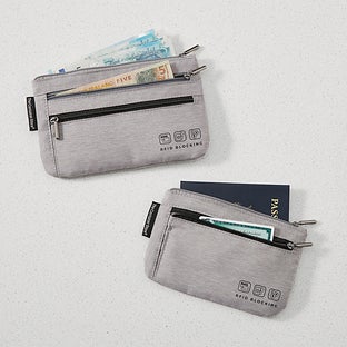 The Container Store® RFID Currency & Passport Organizer Heather Grey Set of 2