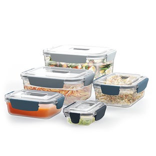 Joseph Joseph Nest Lock 8-piece Rectangular Food Storage Container Set Red | 7.75" x 9.5" x 7"