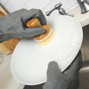 Full Circle Bubble Up Set Soap Dispenser Dish Brush Set - Gray