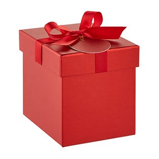 Lady Jayne™ Gift Box with Bow Small Square 2-Pc. Red Metallic