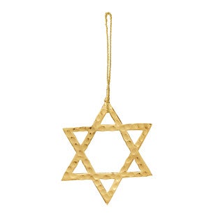 Oriental Trimmings Tie-On Hammered Star of David Gold