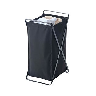 Yamazaki Home Laundry Hamper 25" H Steel Collapsible - Black