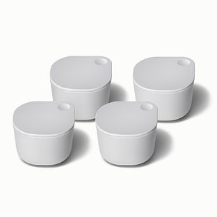 Photos - Food Container Caraway Home Dot Containers Grey Set of 4 6-5/8" sq. x 1-5/8" h 