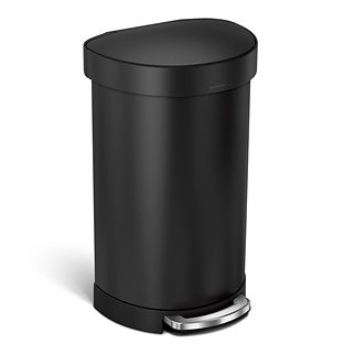 Simplehuman 45 Liter Semi-Round Liner Rim Kitchen Trash Can - Matte Black