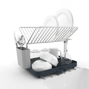 Joseph Joseph Y-rack 2-tier Dish Drainer in Grey | 12" x 11.25" x 14"