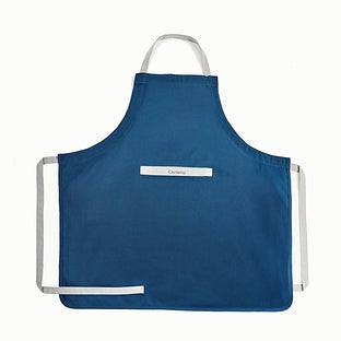 Caraway Cotton Solid-Color Lightweight Bib Apron - Navy